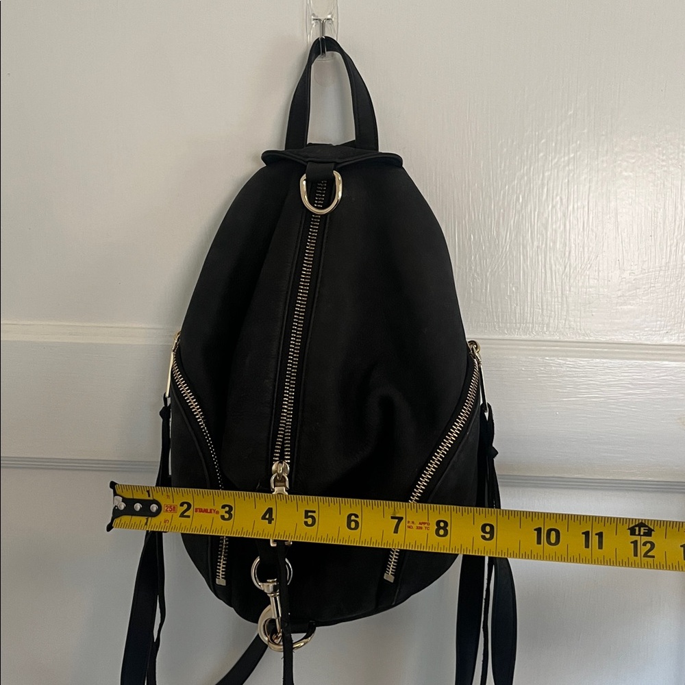 Rebecca Minkoff Julian backpack soft black suede leather and gold hardware - Picture 7 of 9